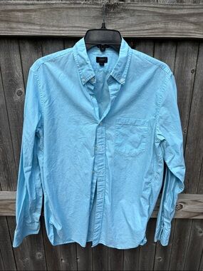 J. Crew medium powder blue cotton button down.